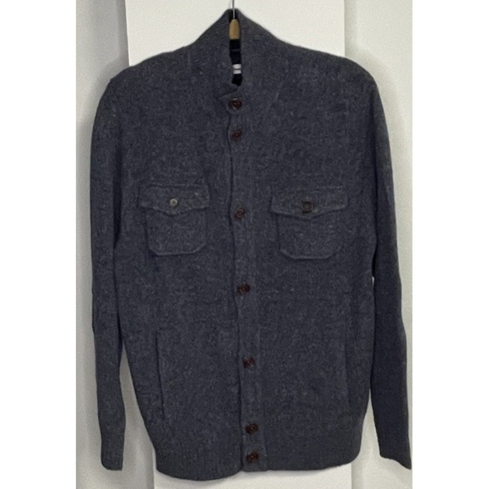 NEW Tommy Bahama Mens Cardigan Sweater Size Medium Wool Blend Pockets Blue